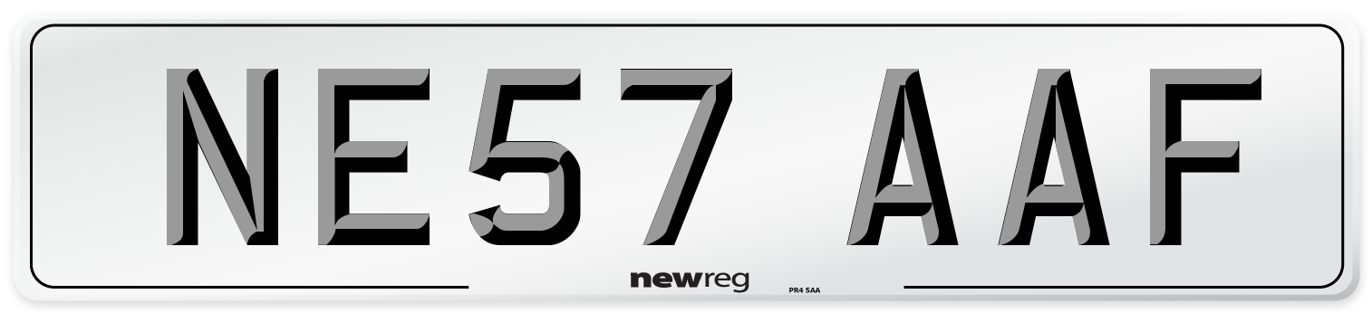 NE57 AAF Number Plate from New Reg